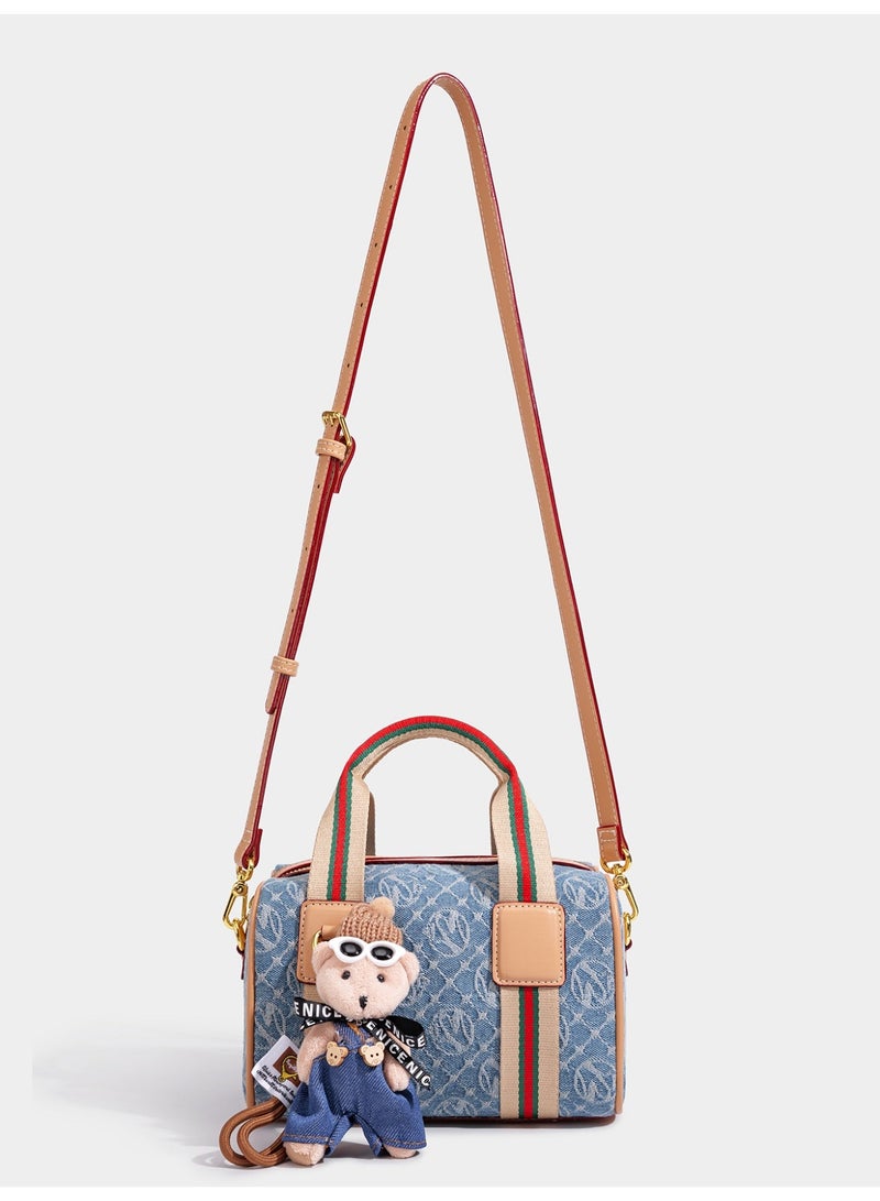 بليه روان حقيبة كروس بودي نسائية صغيرة مع دمية دب حقيبة كتف أنيقة بحزام قابل للتعديل للاستخدام اليومي والتسوق والسفر - Image 2